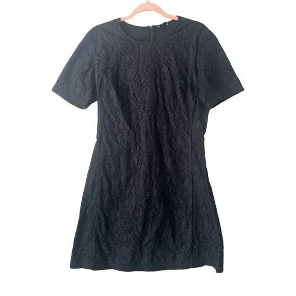 Theory Lace Short Sleeve Black Dress Size 8